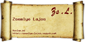 Zsemlye Lajos névjegykártya
